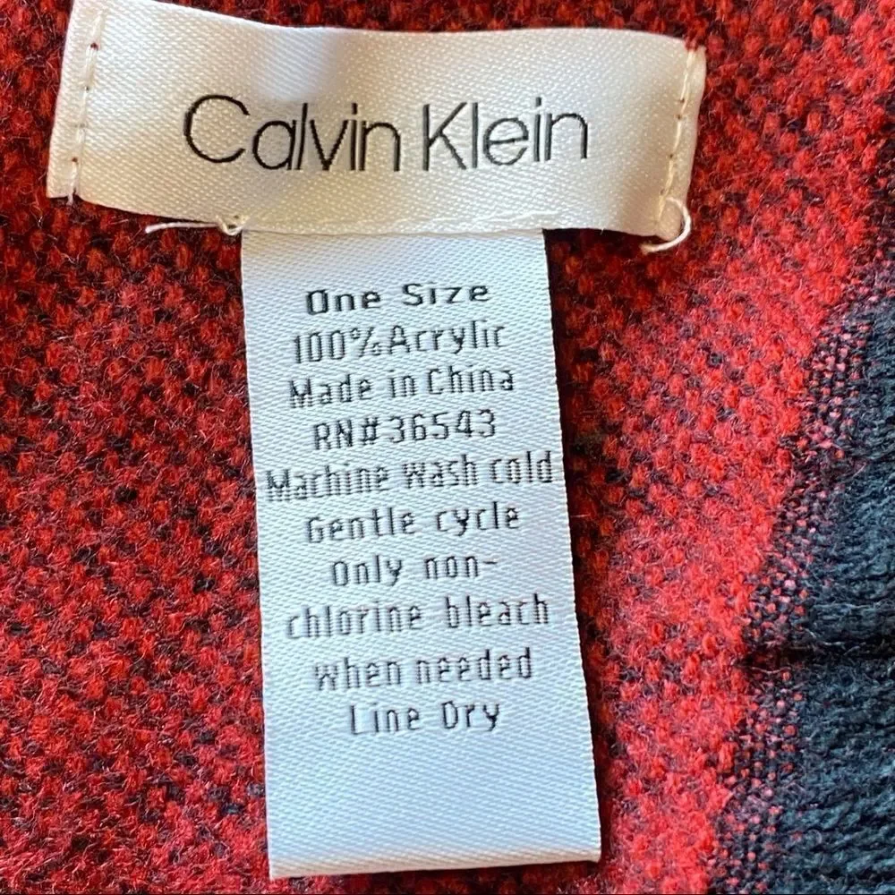 Calvin Klein Knit Acrylic Blanket Shawl